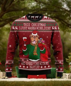 Spend Time With My Mastiff Snowflake Ugly Christmas Sweater