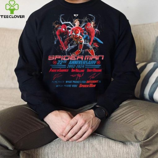 Spider Man 22nd Anniversary 2002 2024 Remember What Makes You Different Is What Make You Spider Man Signatures Shirt