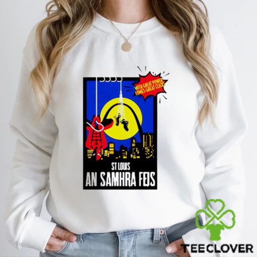 Spider Man with great power comes great cliens St Louis an Samhra Feis comic hoodie, sweater, longsleeve, shirt v-neck, t-shirt