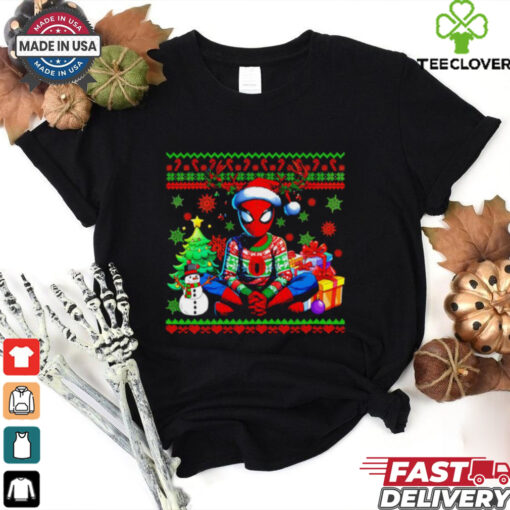 Spiderman Christmas Snowman gifts ugly shirt