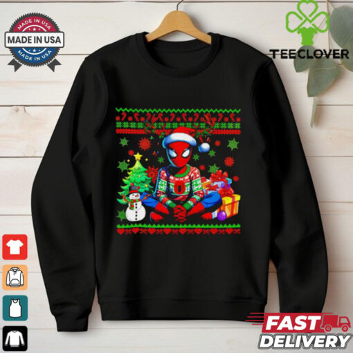 Spiderman Christmas Snowman gifts ugly shirt
