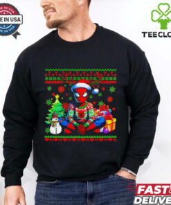Spiderman Christmas Snowman gifts ugly shirt