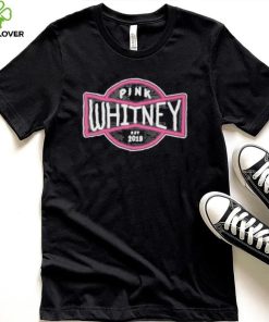 Spittin’ chiclets pink whitney est 2019 badge logo shirt