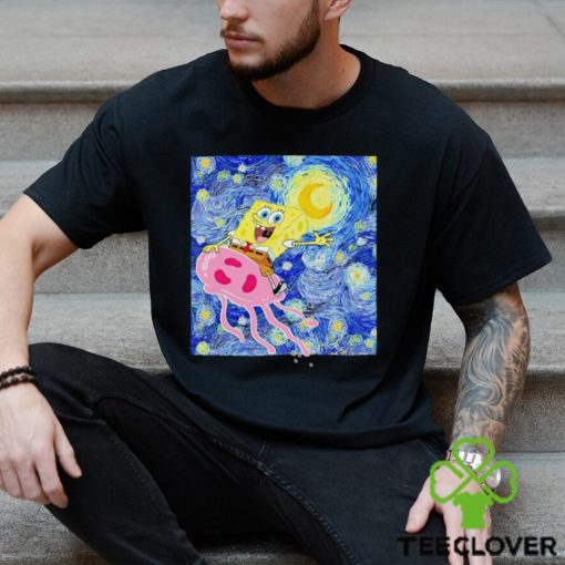 SpongeBob SquarePants Jellyfish Fields Starry Night shirt