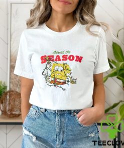 Spongebob SquarePants Adults Absorb The Season Christmas White T Shirt