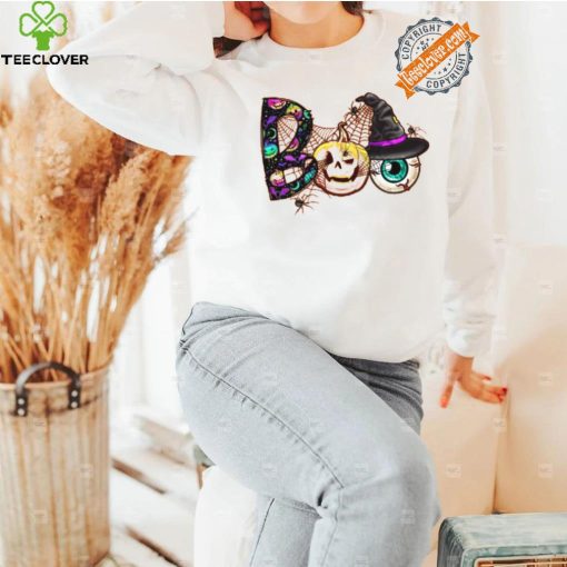 Spooky Halloween  with Boo Pumpkin and Eyeball Design  shirt