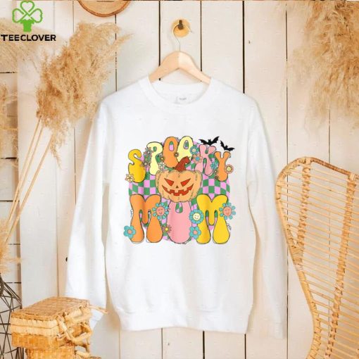 Spooky Mom Spooky Pumpkin Groovy Retro Halloween Spooky Boo T Shirt