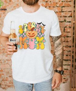 Spooky Mom Spooky Pumpkin Groovy Retro Halloween Spooky Boo T Shirt