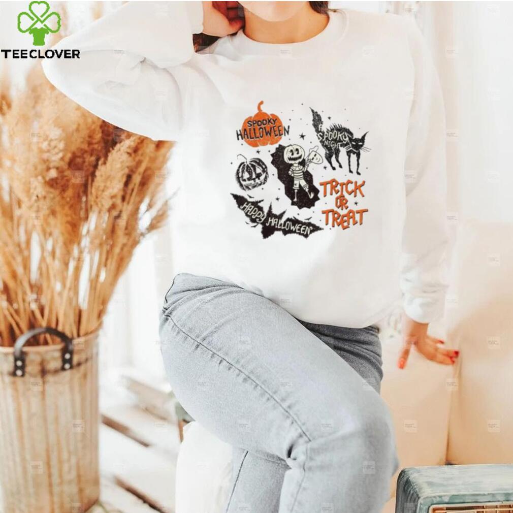 Spooky black cat pumpkin trick or treat happy halloween 2022 shirt Spooky black cat pumpkin trick or treat happy halloween 2022 shirt