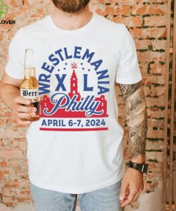 Sportiqe White Wrestlemania 40 Philly Tri Blend T Shirt