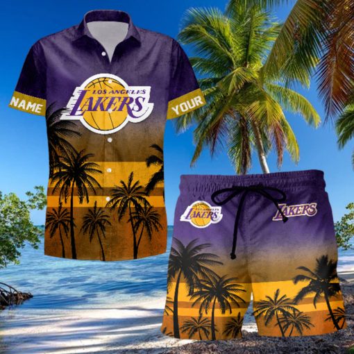 Sportwearmerch Los Angeles Lakers NBA Personalized Hawaiian Shirt And Short Pants For Fan