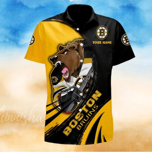 Sportwearmerch NHL Boston Bruins Hawaiian Shirt Short Pants For Fan