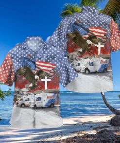 Springfield Illinois America Ambulance USA Flag Summer Aloha hawaiian shirt