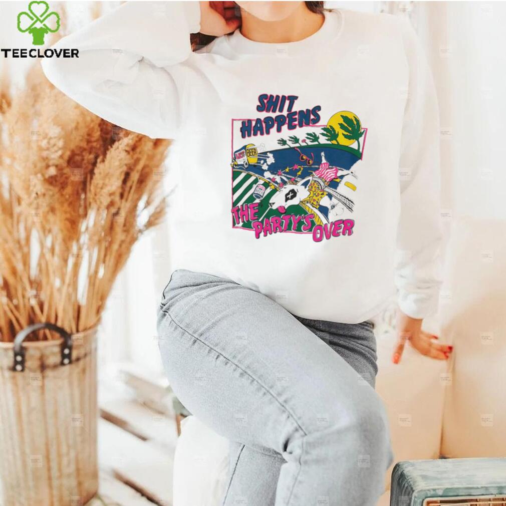 Spuds Mackenzie shit happens The Party’s over vintage shirt Spuds Mackenzie shit happens The Party’s over vintage shirt