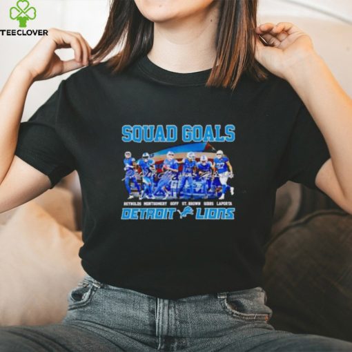 Squad Goals Detroit Lions Reynolds Montgomery Goff St Brown Signatures T Shirt