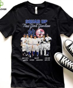 Squad Up New York Yankees Mickey Mantle Babe Ruth Aaron Judge Signatures Shirt