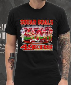 Squad goals San Francisco 49ers Samuel Aiyuk McCaffrey Purdy Bosa Kittle signatures shirt