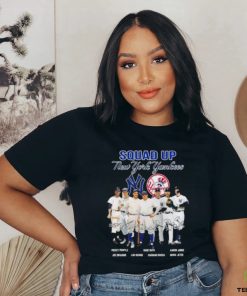 Squad up new york yankees mickey mantle babe ruth aaron judge signatures shirt