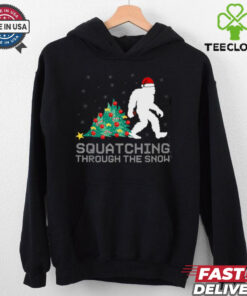 Squatching Through The Snow Bigfoot Christmas Sasquatch T Shirt Recovered