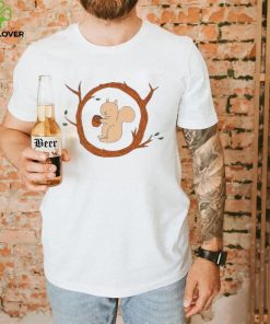 Squirrel and Acorn in a Branch art shirt