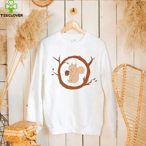 Squirrel and Acorn in a Branch art shirt