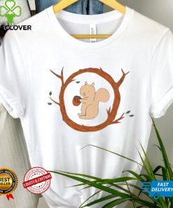 Squirrel and Acorn in a Branch art shirt