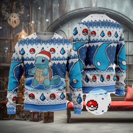 Squirtle Ugly Christmas Sweater Squirtle Christmas Sweatshirt Anime Squirtle Xmas Sweater