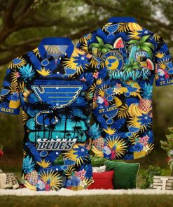 St Louis Blues NHL Flower Tropical Full Print 3D Hawaiian Shirt