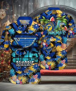 St Louis Blues NHL Flower Tropical Full Print 3D Hawaiian Shirt