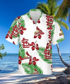 St Louis Cardinals Funny Hawaiian Shirt Hibiscus Flower Pattern On White Theme