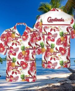 St  Louis Cardinals Funny Hawaiian Shirt Tropical Flower Pattern Best Beach Gift