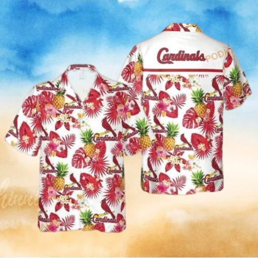 St  Louis Cardinals Funny Hawaiian Shirt Tropical Flower Pattern Best Beach Gift