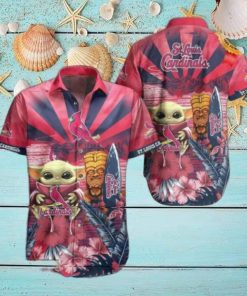 St Louis Cardinals Mlb Baby Yoda Hawaiian Shirt Men Youth Cardinals Aloha Shirt