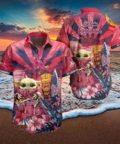 St Louis Cardinals Mlb Baby Yoda Hawaiian Shirt Men Youth Cardinals Aloha Shirt