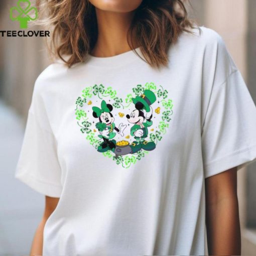 St Patricks Day Disney Minnie Mickey Lucky Heart shirt