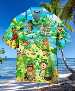 St Patricks Day Green Hawaiian Irish Leprechaun Surfer Surf Hypebeast Fashion Hawaiian Shirt