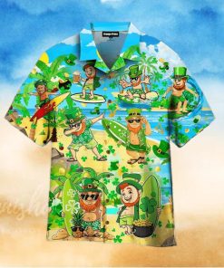 St Patricks Day Green Hawaiian Irish Leprechaun Surfer Surf Hypebeast Fashion Hawaiian Shirt