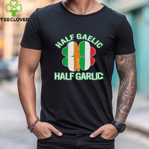 St Patricks Day Half Gaelic Half Garlic Irish Italian Flag Shirt