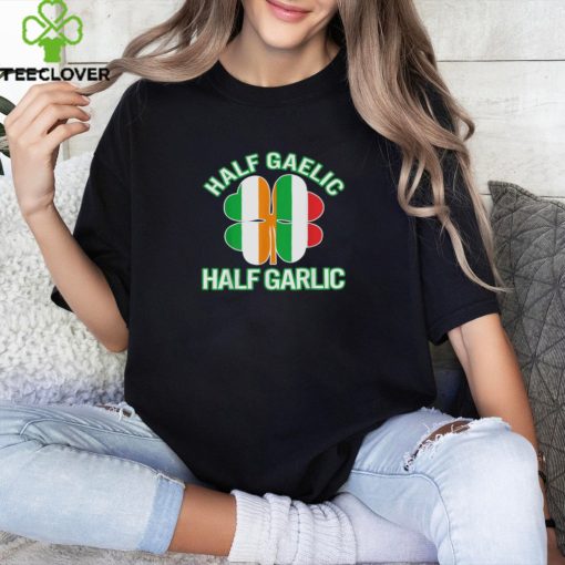 St Patricks Day Half Gaelic Half Garlic Irish Italian Flag Shirt