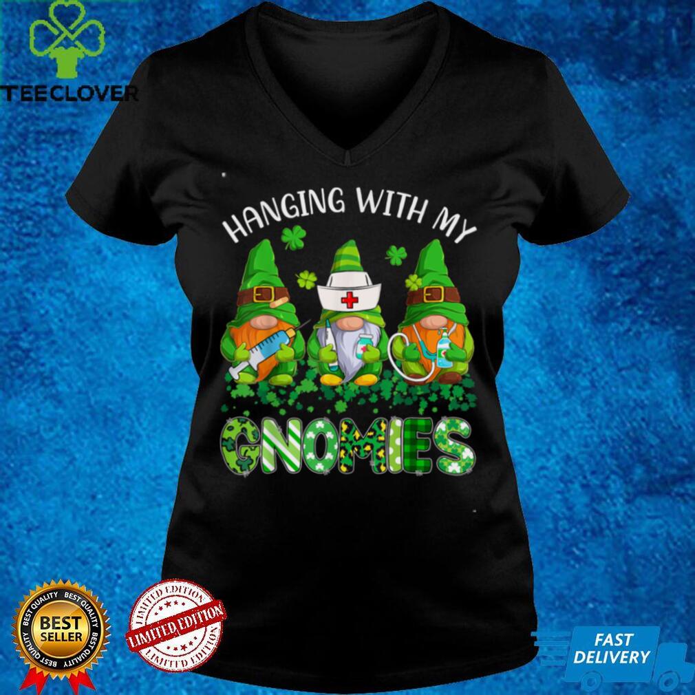 St Patricks Day Hanging With My Gnomies Nurse Stethoscope T Shirt