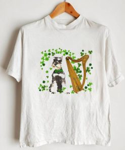 St Patricks Day Irish Lucky Harp Grey Miniature Schnauzer Dog Shirt