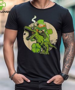 St Patricks Day Leprechaun Riding Dinosaur Men Women Shirt
