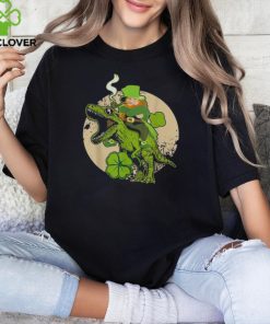 St Patricks Day Leprechaun Riding Dinosaur Men Women Shirt