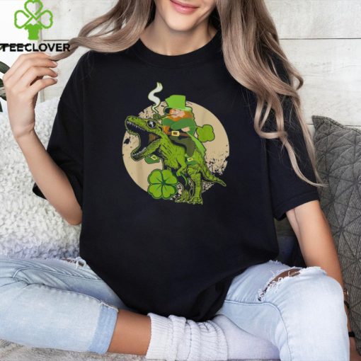 St Patricks Day Leprechaun Riding Dinosaur Men Women Shirt