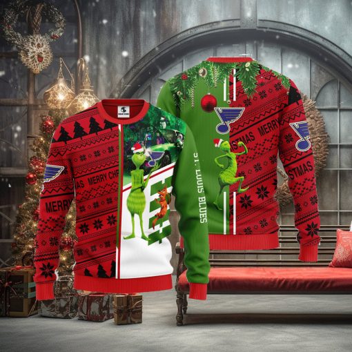 St. Louis Blues Grinch & Scooby doo Christmas Ugly Sweater 1