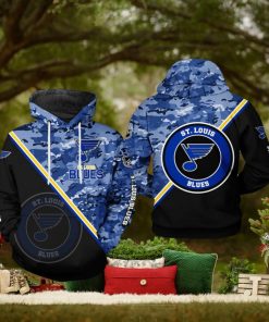 St. Louis Blues NHL Camo Team 3D Printed Hoodie