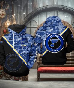 St. Louis Blues NHL Camo Team 3D Printed Hoodie