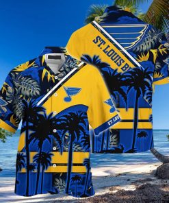 St. Louis Blues NHL Coconut Tree And Tropical Pattern Hawaiian Shirt