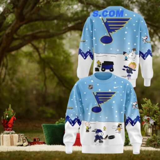 St. Louis Blues Peanuts & Snoopy Night 2024 For Fan Christmas Special Sweater