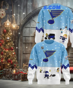 St. Louis Blues Peanuts & Snoopy Night 2024 For Fan Christmas Special Sweater